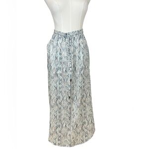 Charlie Paige Snake Print Rayon Skirt L/16 Elastic Waist Drawstring Hem.